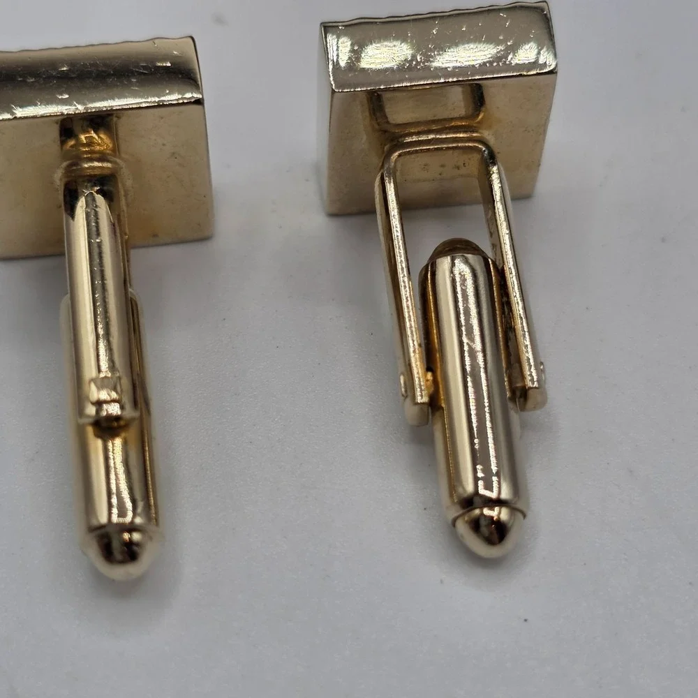 Dante Gold Tone Square Textured Cufflinks Men's Formal Dress Accessory Jewelry